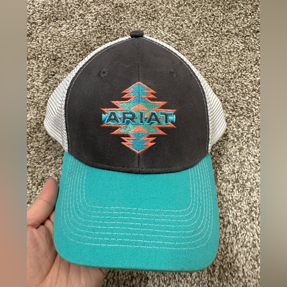 Ariat Black and Teal Hat